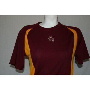 ASU Sparky Arizona State University Poly Shirt Size Small Burgundy Gold S